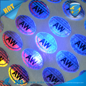 Etiqueta adhesiva de holograma anti-falsificación de tinta UV adhesiva